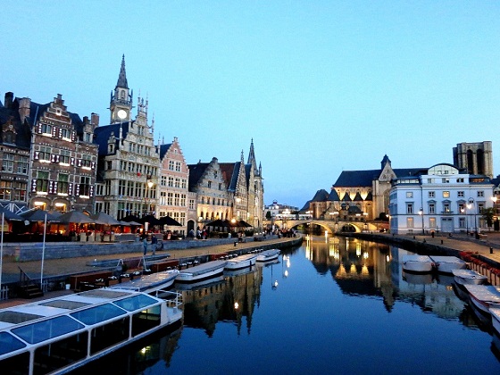 Ghent-Graslei at night