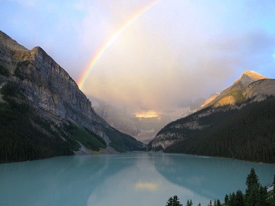 Raibows over Lake Louise