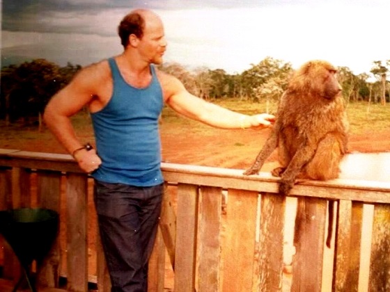 Kenya-Aberdares NP-With a Baboon