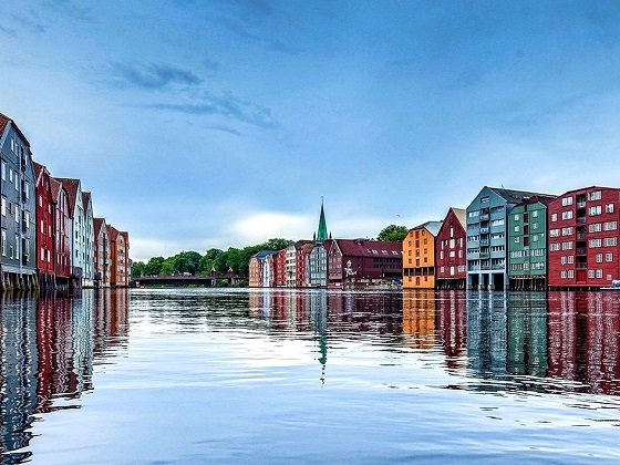 Trondheim-The wharves along the River Nidelva