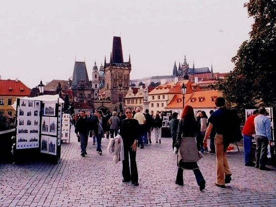 Prague-Charles Bridge-Looking toward Lesser Town