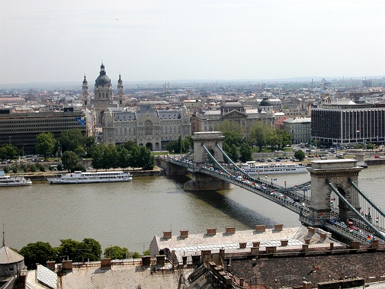 Budapest-the Danube, Chain Bridge, St. Stephen Basilica